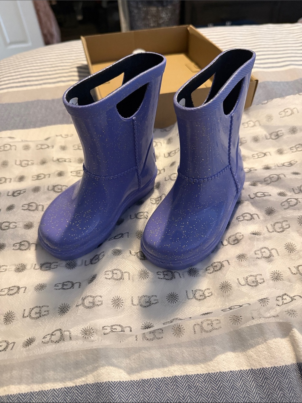 UGG Kids Purple Glitter Rain & Snow Boots